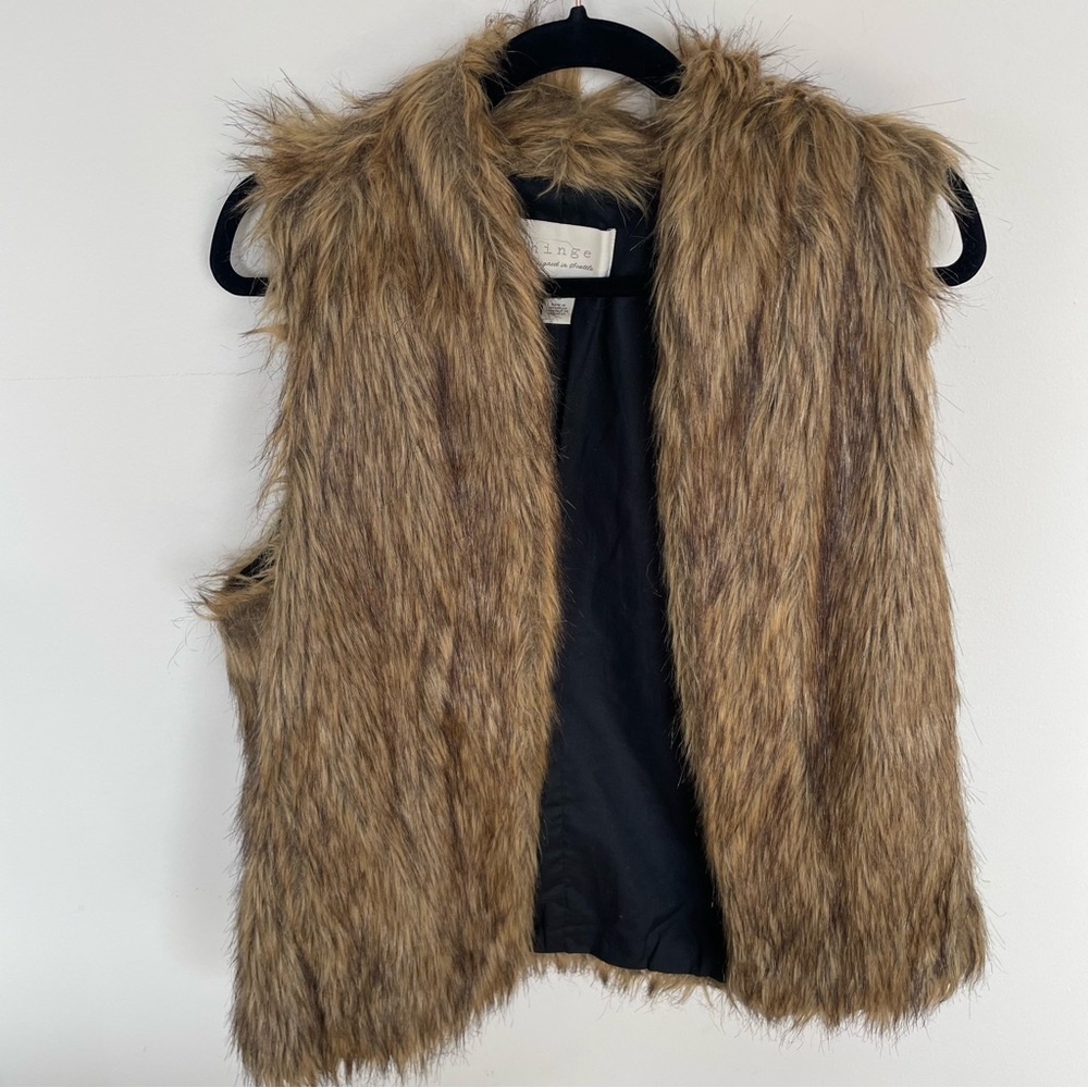 Faux Fur Brown Vest Size Small